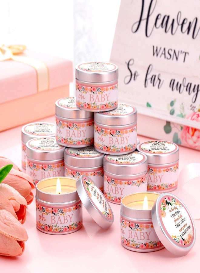 Funtery 12 Pcs Baby Shower Party Favors for Guests Baby Shower Candles Lavender Scented Candle Rustic Tealights Candles Gender Reveal Return Gifts(Floral) - Image 4